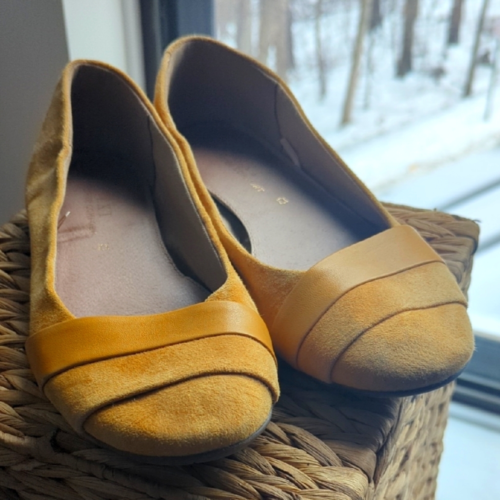 Yellow Suede Flats